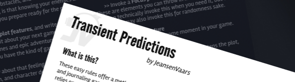 Transient Predictions released!
